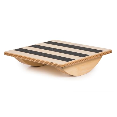 OPTP Original Wooden Uniplane Rocker Board - Professional Quality Balance Board and Stability Trainer - Ideal Ankle Strengthener Rehabilitation Tool