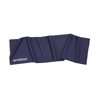 MISSION On-The-Go Cooling Towel - Soft, Lightweight Fabric - Cools Up to 2 Hours - UPF 50 Sun Protection - Machine Washable (Navy) - color: Navy