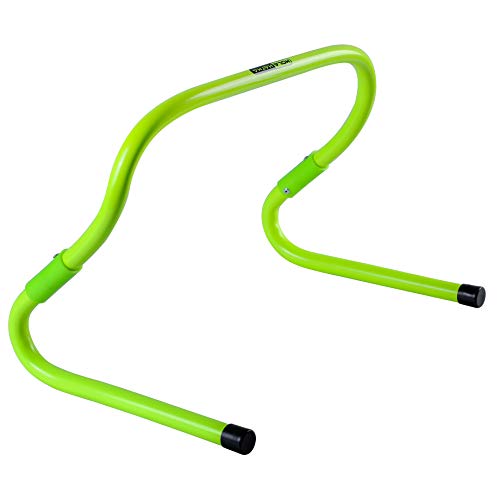 Agility Hurdle, Indoor Outdoor Sports Training Equipment for Track, Basketball, Football & Soccer - Height Adjustable, Bright Green