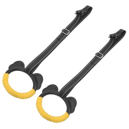 Gymnastic Rings with Buckle Straps, Plastic Indoor Exercise Rings Set with 1m Adjustable Rope for Pull-up Training and Home Fitness