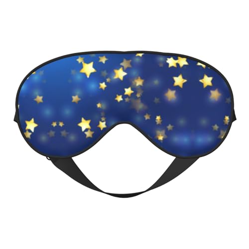 Gold Glamour Stars Sleep Mask Eye Mask with Adjustable Strap Eye Sleep Shade Cover Blocks Light for Women Men Airplane Travel Nap - color: Gold Glamour Stars