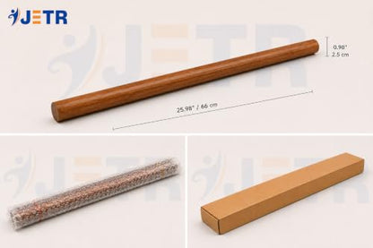 JETR™ StretchNHeal Collapsible Wooden Yoga Stick – Regular & XL | Posture Corrector, Mobility & Stretching Stick, Exercise & Workout Pole for Flexibility, Balance & Rehab