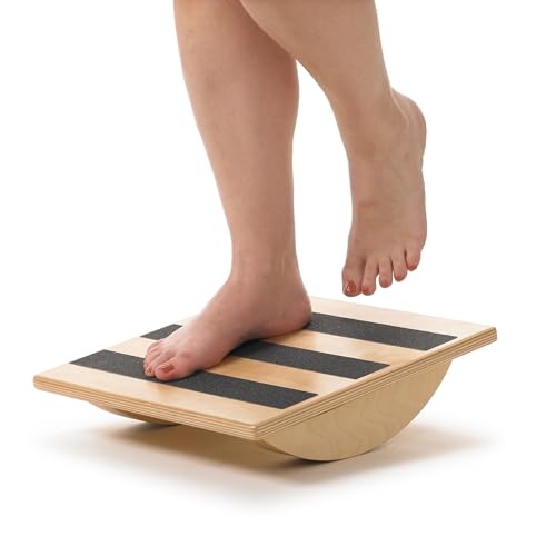 OPTP Original Wooden Uniplane Rocker Board - Professional Quality Balance Board and Stability Trainer - Ideal Ankle Strengthener Rehabilitation Tool
