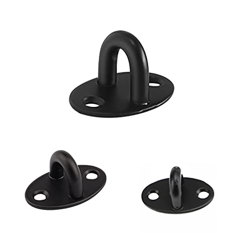 Stainless Steel Heavy Duty Mini Ceiling Hooks with Screws and Plastic Anchors, Wall Mount Pad Eye Plate Top Hook Hanging Hardware for Yoga Hammock Swing Boat Sandbag Plant Basket