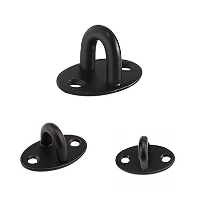 Stainless Steel Heavy Duty Mini Ceiling Hooks with Screws and Plastic Anchors, Wall Mount Pad Eye Plate Top Hook Hanging Hardware for Yoga Hammock Swing Boat Sandbag Plant Basket