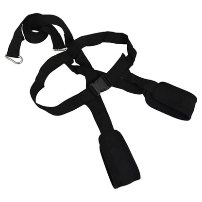 Sled Harness for Exercise Football Running Resistance Training, Adjustable Nylon Weight Pulling Belt with Shoulder Pads, 33-46 Inch Waist, 5.1ft Rope Kit