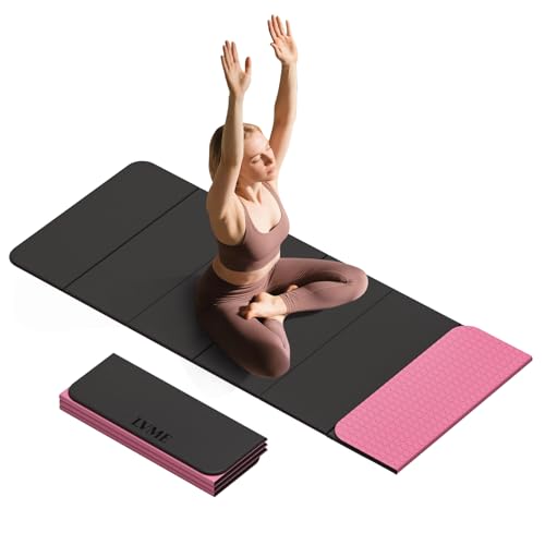 Foldable Yoga Mat 0.32 inches Thick(8mm), SGS Certified POE Material | Non Slip, 71 x 24 inches, Foldable for Travel, Pilates, Camping, Environmental Sports Mat, Odorless