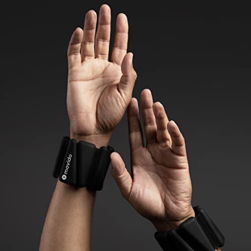Movido Wrist and Ankle Weights | 1 lb each (2 per set) | Adjustable Workout Weights for Women and Men | Perfect for Yoga, Walking, Pilates, Hiking, Aerobics, Movement - color: Carbon