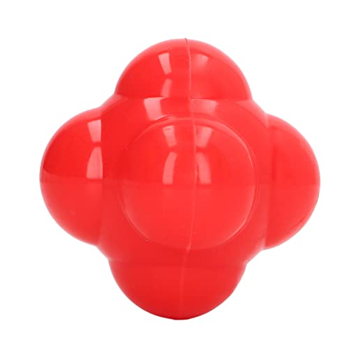 Reaction Ball, Premium Rubber Agility Trainer for Hand Eye Coordination and Speed, with Random Bounce for Basketball Tennis Sports Training - color: Red