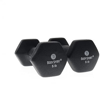 Body Sport Neoprene Dumbbell Pair - Strength Training Equipment for Exercises - Home Gym Accessories - Weight Training