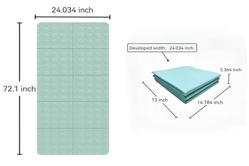 Foldable Yoga Mat – 72''×24'' / 31.5''×6mm Thick Ultra-portable design with non-slip, sweat-resistant surface Lightweight yet durable, perfect for travel, home, or outdoor practice with Storage Bag Eco-friendly materials, 6mm cushioned support, and compac