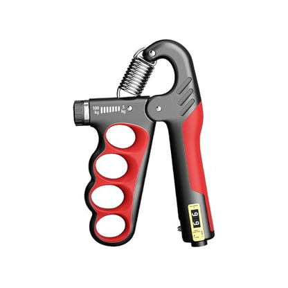 Grip Strength Trainer with Adjustable Resistance & Automatic Counter - color: Red