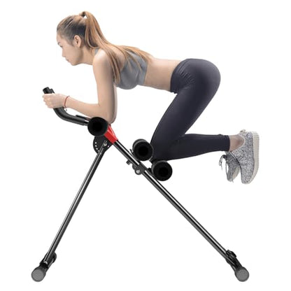 Ab Workout Equipment Abdominal Roller, Adjustable Ab Machine Full Body Workout for Home Gym, for Body Shaping Foldable Waist Trainer Suitable for Beginner