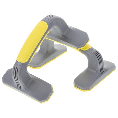 Push Up Bars for Floor Non-Slip Plastic Handstand Bars 2pcs Gray and Yellow Home Workout Equipment Strength Training for Men and Women