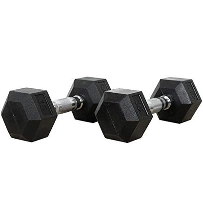 Valor Fitness RH Family Rubber Hex Dumbbells - size: 15-Pound