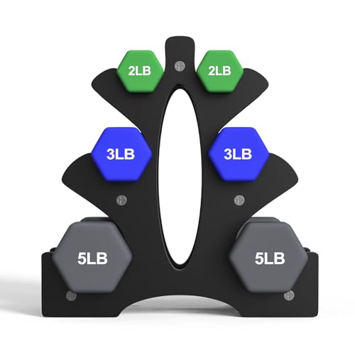 Portzon Weights Dumbbells Set with Various Color and Weights and Compatible, 20 LB, Anti-Slip, Anti-roll, Hex Shape