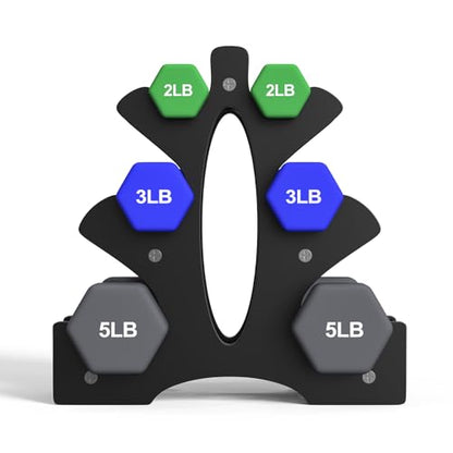 Portzon Weights Dumbbells Set with Various Color and Weights and Compatible, 20 LB, Anti-Slip, Anti-roll, Hex Shape