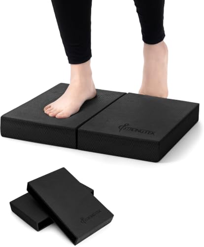 StrongTek 2-in-1 Foam Balance Pad and Kneeling Pad, 15.8 or 19 in Sizes - color: L-BLACK