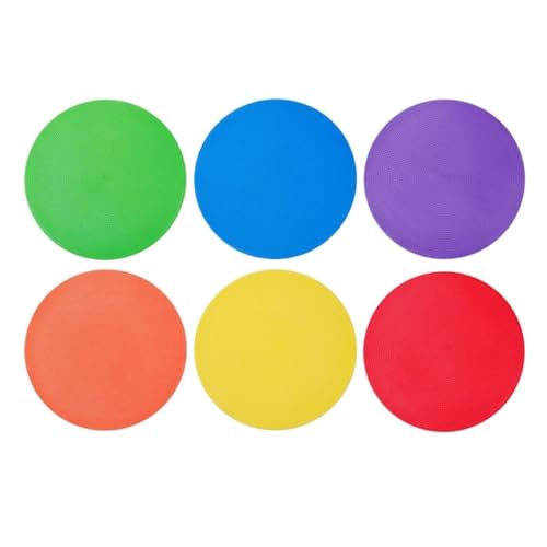 9 Inch Non Slip Rubber Agility Markers,Flat Field Cones Floor Dots for Soccer Basketball Sports Speed Agility Training and Drills(6Pcs,with Net Bag)