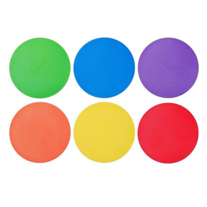 9 Inch Non Slip Rubber Agility Markers,Flat Field Cones Floor Dots for Soccer Basketball Sports Speed Agility Training and Drills(6Pcs,with Net Bag)