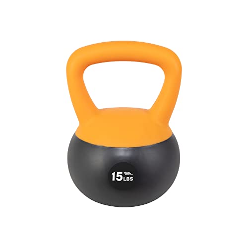 NonZero Gravity Iron Sand Soft Kettlebell with PVC Shell, Shock-Absorbing Base & Extra-Wide Grip for Versatile Workouts | Durable Strength Training Equipment - color: 15 lbs