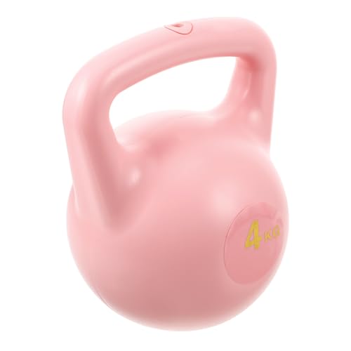 TEHAUX 4kg Pink Dual Handle Kettlebell Water-fillable Handheld Kettle Bell Portable Fitness Equipment for Women Strength Training Yoga Dumbbell Home Workout