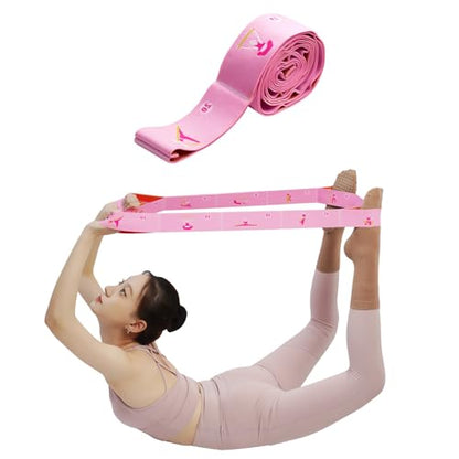 Extra-Wide Yoga Stretch Straps with 11 Loops - Adjustable & Reinforced Stretching Bands for Pilates, Dance, Gymnastics & Physical Therapy, Premium Home Training Equipment