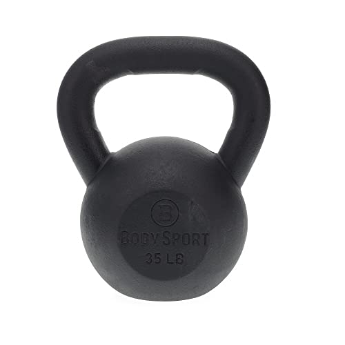 Body Sport Cast Iron Kettlebell - Professional Weight Training Equipment for Home & Gym Workouts - size: 35.0 Pounds