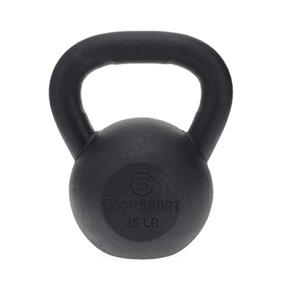 Body Sport Cast Iron Kettlebell - Professional Weight Training Equipment for Home & Gym Workouts - size: 35.0 Pounds