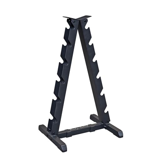 Body-Solid (GDR44B) Vertical Dumbbell Rack - Compact 6 Pair Hex Weight Stand for Home Gym - Heavy-Duty Steel Storage Rack