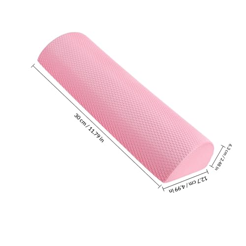NOLITOY Back Muscle Roller Foam Half-Round Yoga Prop Roller for Core Strengthening and Balance Training for Pilates and Stretching Sakura Pink 30x6.3cm