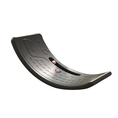 Rocker Board Plastic Load Bearing 110lb Wobble Board for Exercise Indoor - color: Black