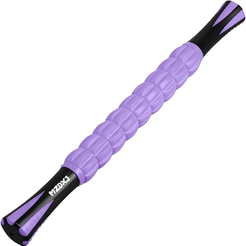 Muscle Roller & Massage Roller Stick for Athletes - Lymphatic Drainage Support, Relieves Muscle Soreness, Cramping & Tightness - Targets Legs, Arms, Back & Calves （Purple - 18inch） - color: Purple