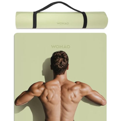 Extra Wide & Thick 8mm Yoga Mat, 72"x31.5" - color: Grass Green