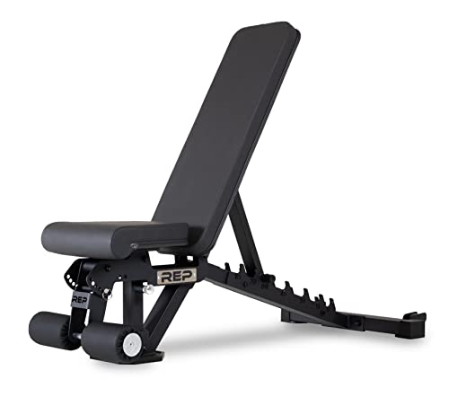 Rep Fitness Adjustable Bench – AB-3000 FID – Flat/Incline/Decline - color: Metallic Black