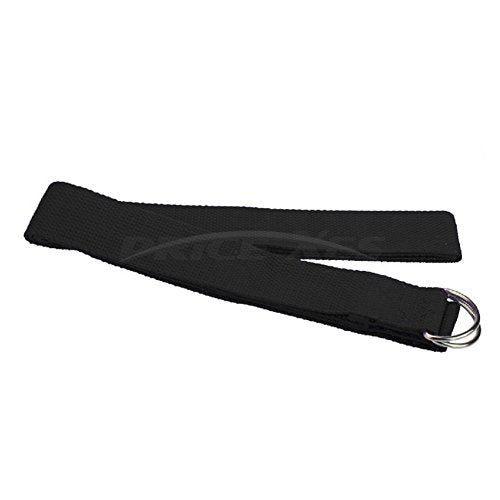 Yoga Strap – Sturdy Cotton Exercise Straps 6FT Straps - Adjustable D-Ring Buckle Gives Stretching Flexibility For Yoga Stretching & General Fitness Physical Therapy Pilates Gym Workouts - color: black