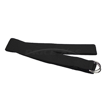 Yoga Strap – Sturdy Cotton Exercise Straps 6FT Straps - Adjustable D-Ring Buckle Gives Stretching Flexibility For Yoga Stretching & General Fitness Physical Therapy Pilates Gym Workouts - color: black