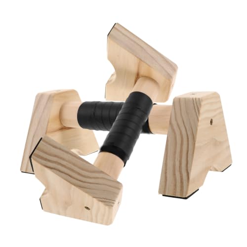 TOYANDONA Wooden Push up Bars Parallettes Push down Bar Set 30cm Beech Wood Anti-slip Handles Strength Training Equipment for Men Women Home Gym Calisthenics