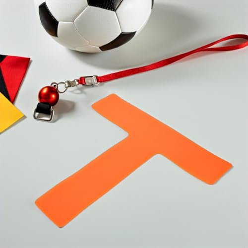 4pcs T-Shaped Football Training Spot Markers Flat Boundary Pads Orange Athletic Court Accessories for Agility Drills and Field Marking