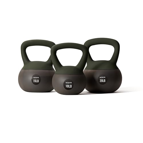 WeGym Soft Kettlebells and Kettlebell Sets for Home Strength Training - color: Forest-3 PCS, style: 10+15+20LB