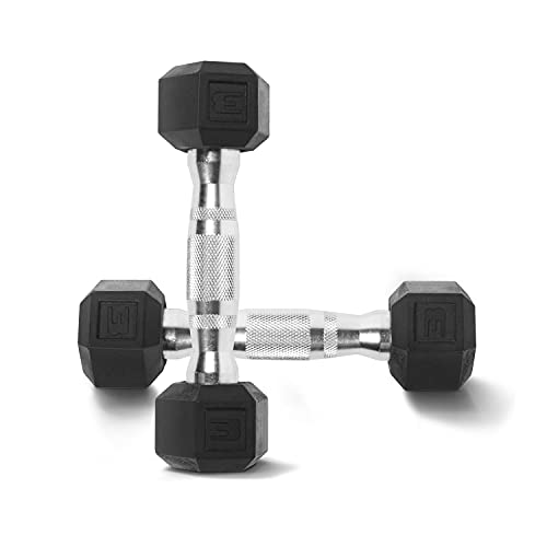 WF Athletic Supply Rubber Coated Solid Steel Cast-Iron Pair Dumbbells, Rubber Hex Dumbbells, Hex Weights Dumbbells for Muscle Toning, Full Body Workout, Home Gym Dumbbells, Pair - color: a. 3 LB Pair (2 x 3lb)