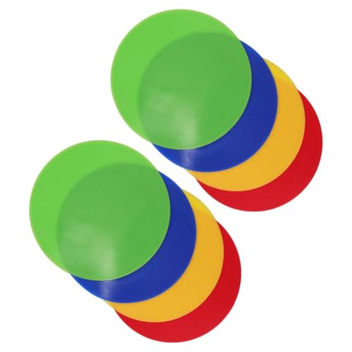 CALLARON 8pcs Soccer Football Training Discs Set, Non-Slip Flat Floor Spots Agility Markers, Sturdy Colored Round Spot Markers for Sports Speed and Agility Drills