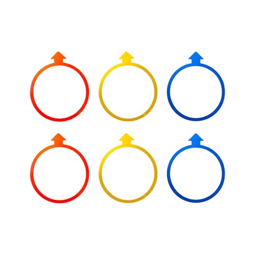 6Pieces Arrows Shaped Agility Cones Rings Set for Sports Drills Movement and Motor Skills Training Basketball Practice Rings