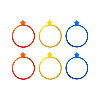 6Pieces Arrows Shaped Agility Cones Rings Set for Sports Drills Movement and Motor Skills Training Basketball Practice Rings