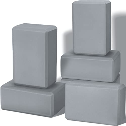 Wettarn 6 Pack Yoga Blocks 9 x 6 x 4 Inch EVA Foam Lightweight Non Slip Yoga Props for Pilates Stretching Meditation