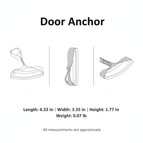 Door Anchor for Resistance Bands, PP Plastic Attachment with Foam Padding and Metal D-Ring (1 PC)
