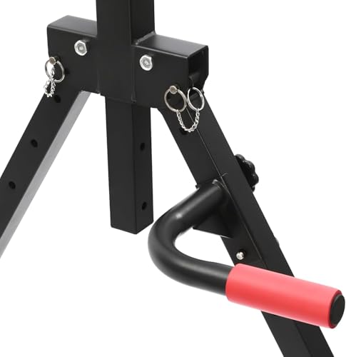 Pull Up Bar Equipment Dip Station, Foldable Power Tower Multifunction Workout Station Gym Strength Training Equipment for Home Gym