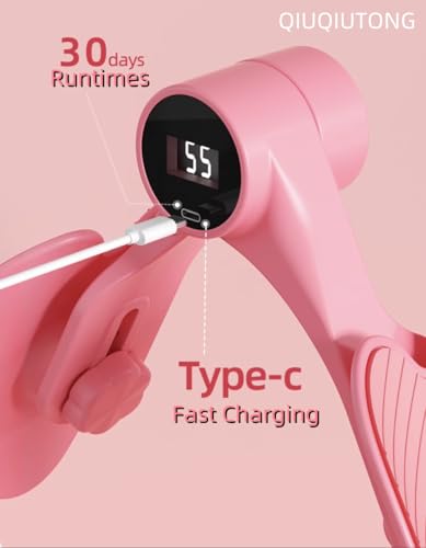 Thigh Trainer [2026 Upgraded], Thigh Trainer Thigh Exerciser, Inner Thigh Exerciser, 360° Pelvic Floor Exercise Devices, Hip Trainer Kegel Excerciser, 20LB Resistance Band, Pink - style: LED Display