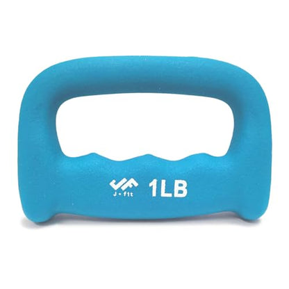 JFIT Neoprene D Grip Dumbbells - Single Weights 1LB-5LB - Premium Non-Slip, Hand Weights, Ergonomic Design - style: 1 Pound