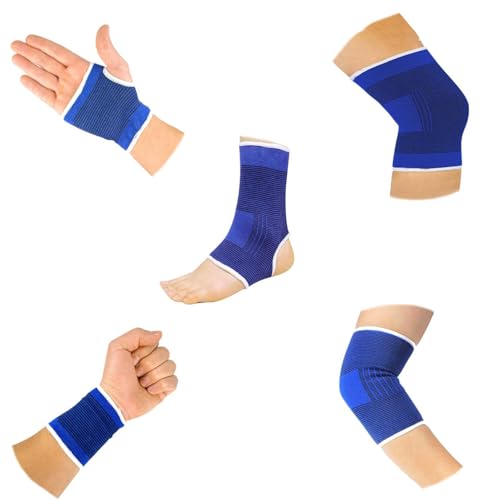 10-Piece Compression Support Brace Set for Knee, Elbow, Wrist Palm & Ankle